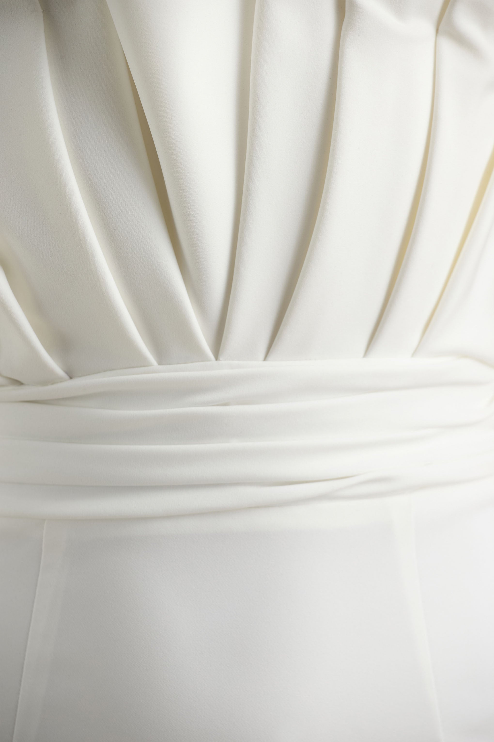 Pastoral | White Ruffled Asymmetric-Neck Mini Dress