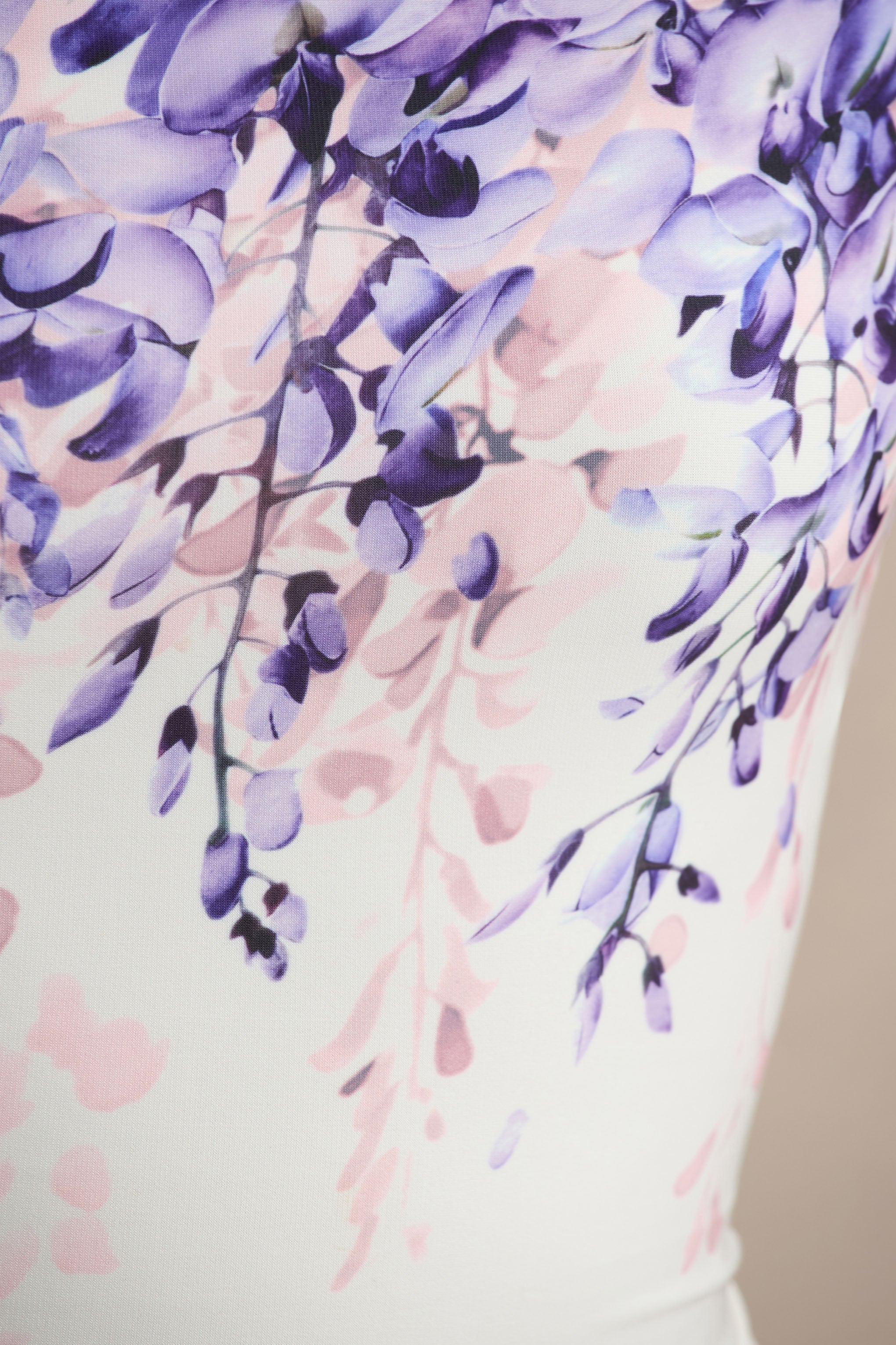 Sybil | Wisteria Floral Print Asymmetric Midi Dress