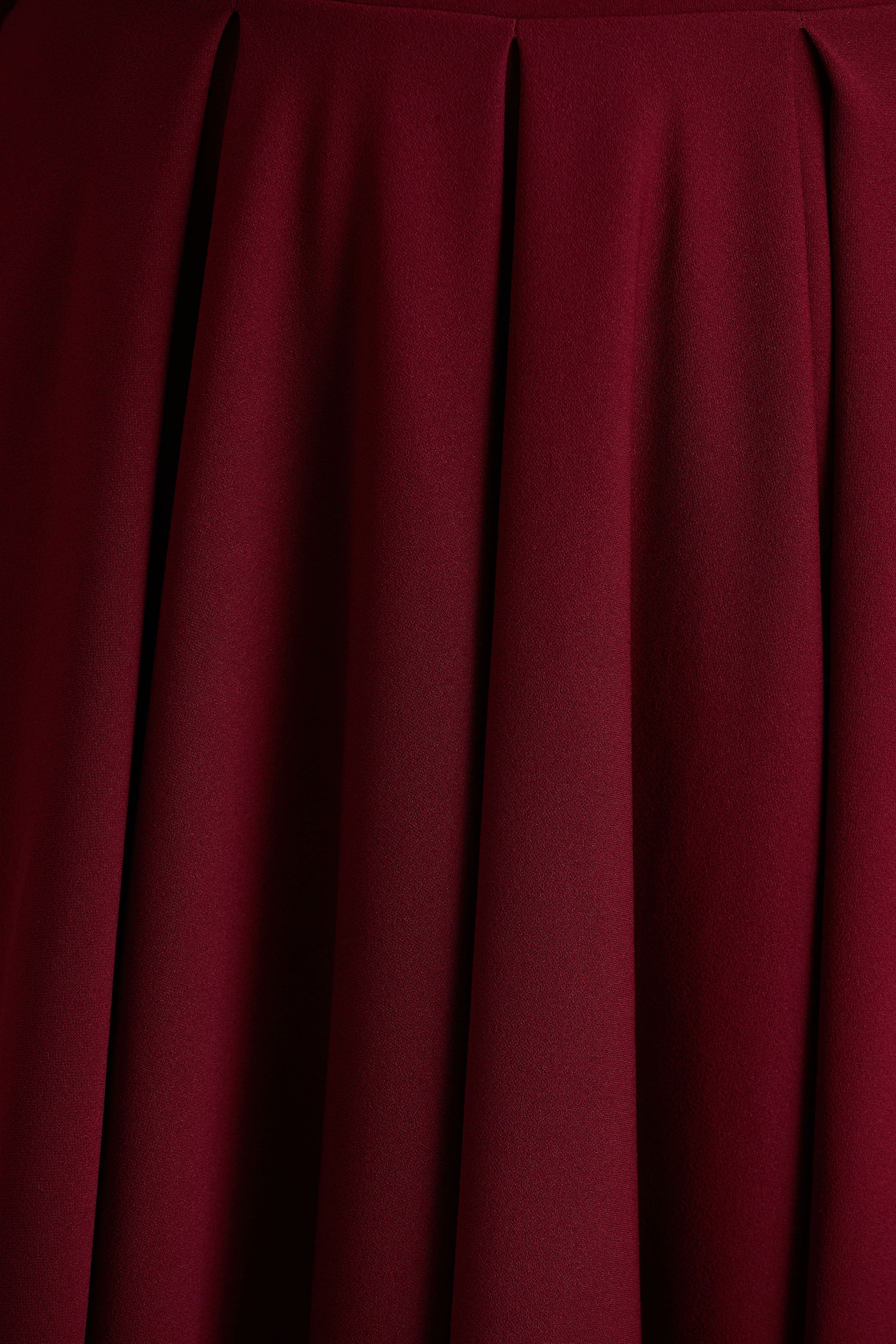 Isabella | Burgundy Bardot-Neck Midi Dress