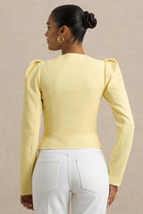 Olympia | Lemon Sweetheart-Neck Tailored Top