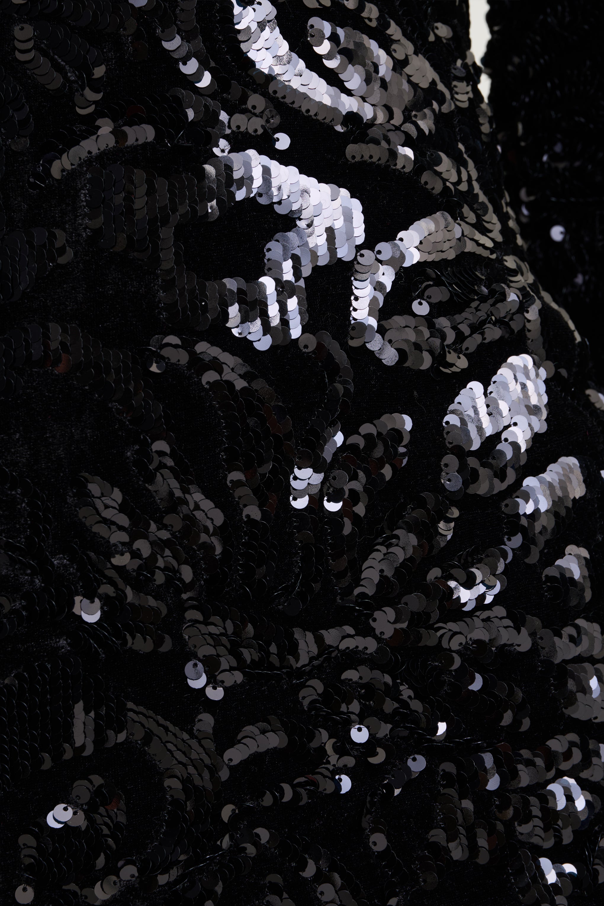 Ritz | Black Sequin Plunge-Neck Mini Dress With Long Sleeves