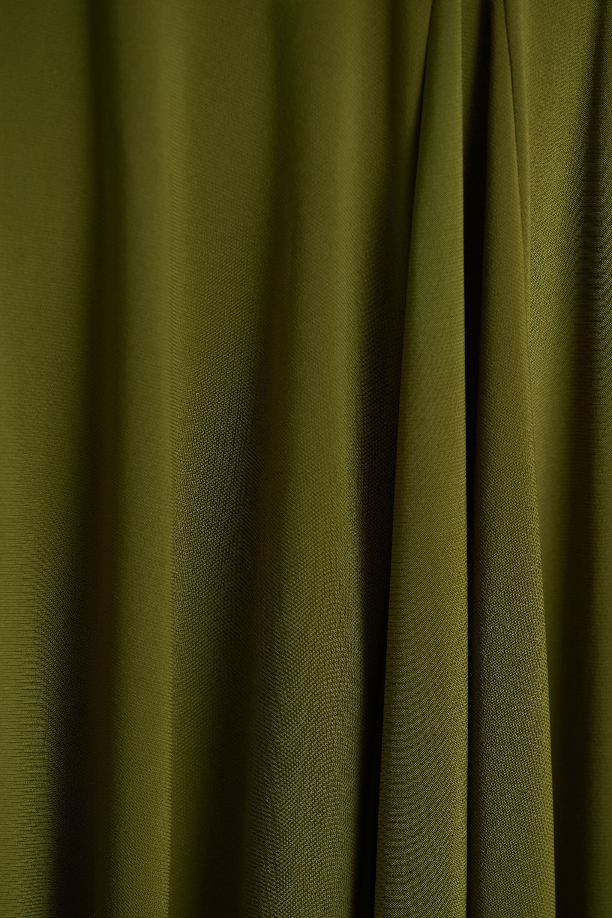 Alexia | Green Asymmetric-Neck Maxi Dress With Gold-Details