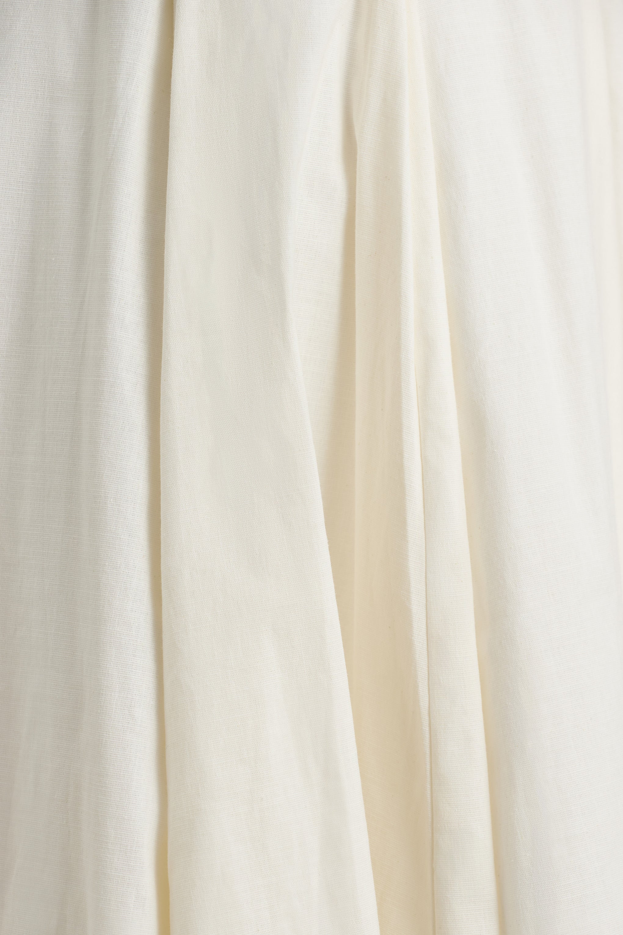 Magnolia | White Scoop-Neck Midi Dress With Drop-Waist And Ruffling Detail