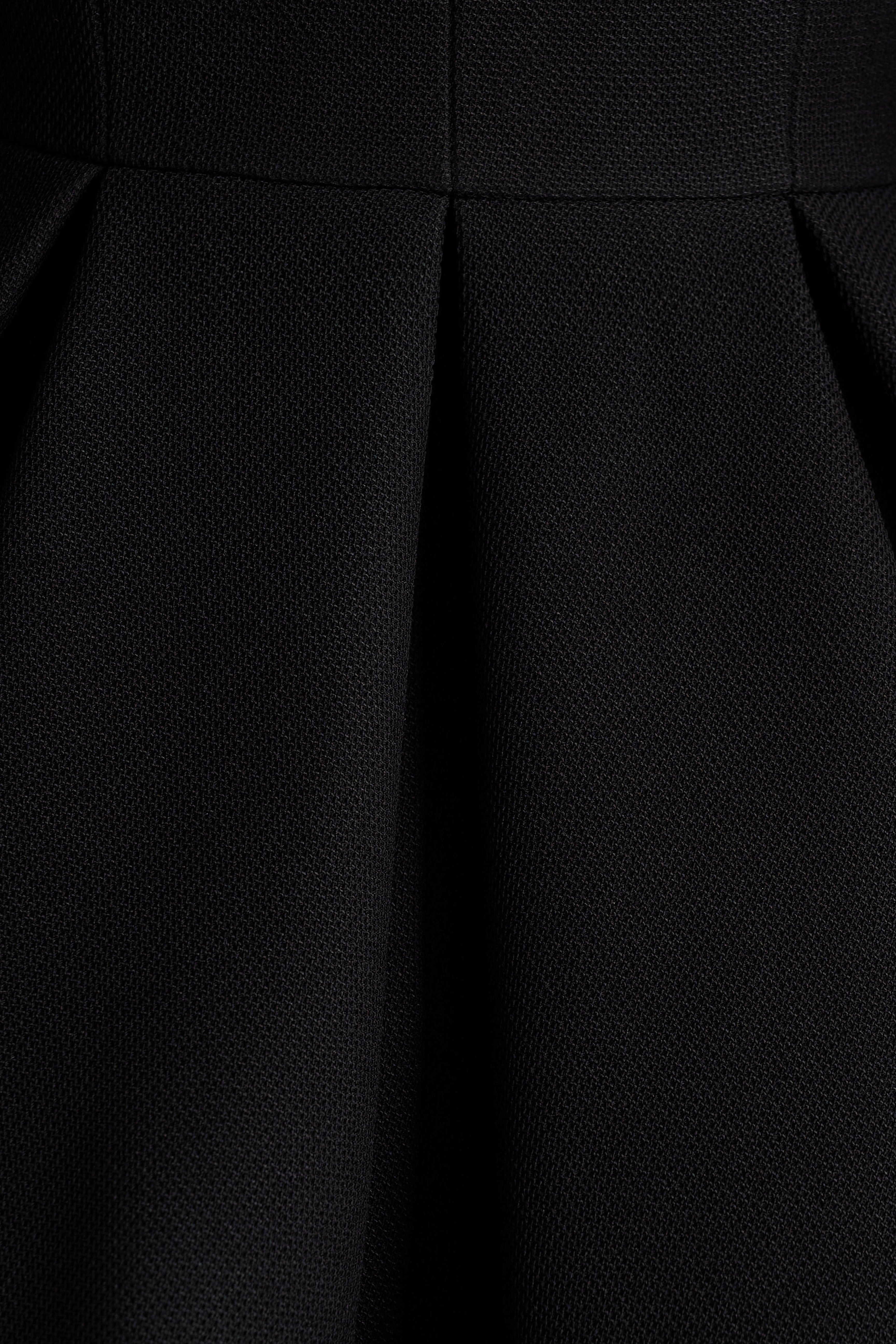 Kat | Black Plunge-Neck Tailored Mini Dress