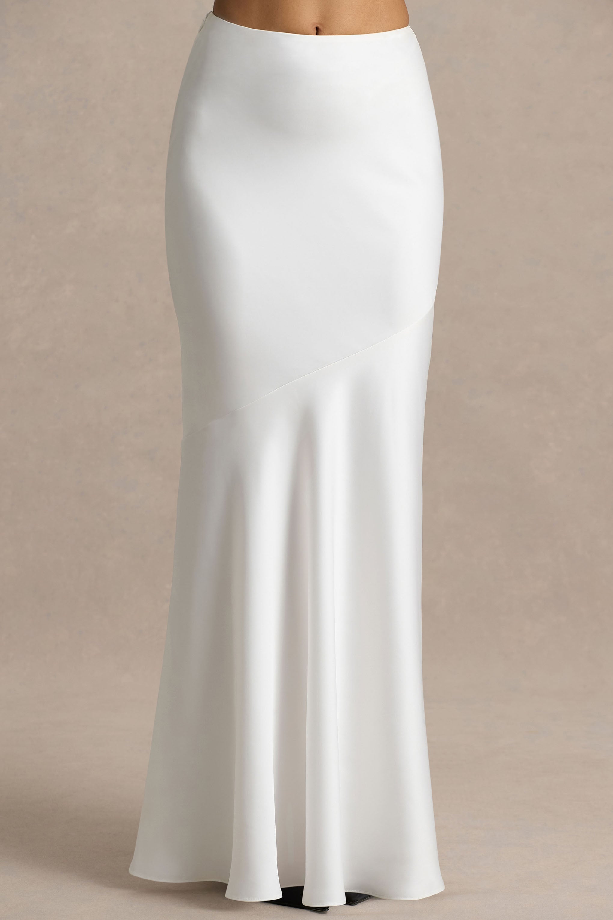 Lilah  | Cream Satin Maxi Skirt