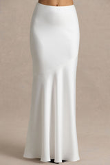 Lilah  | Cream Satin Maxi Skirt