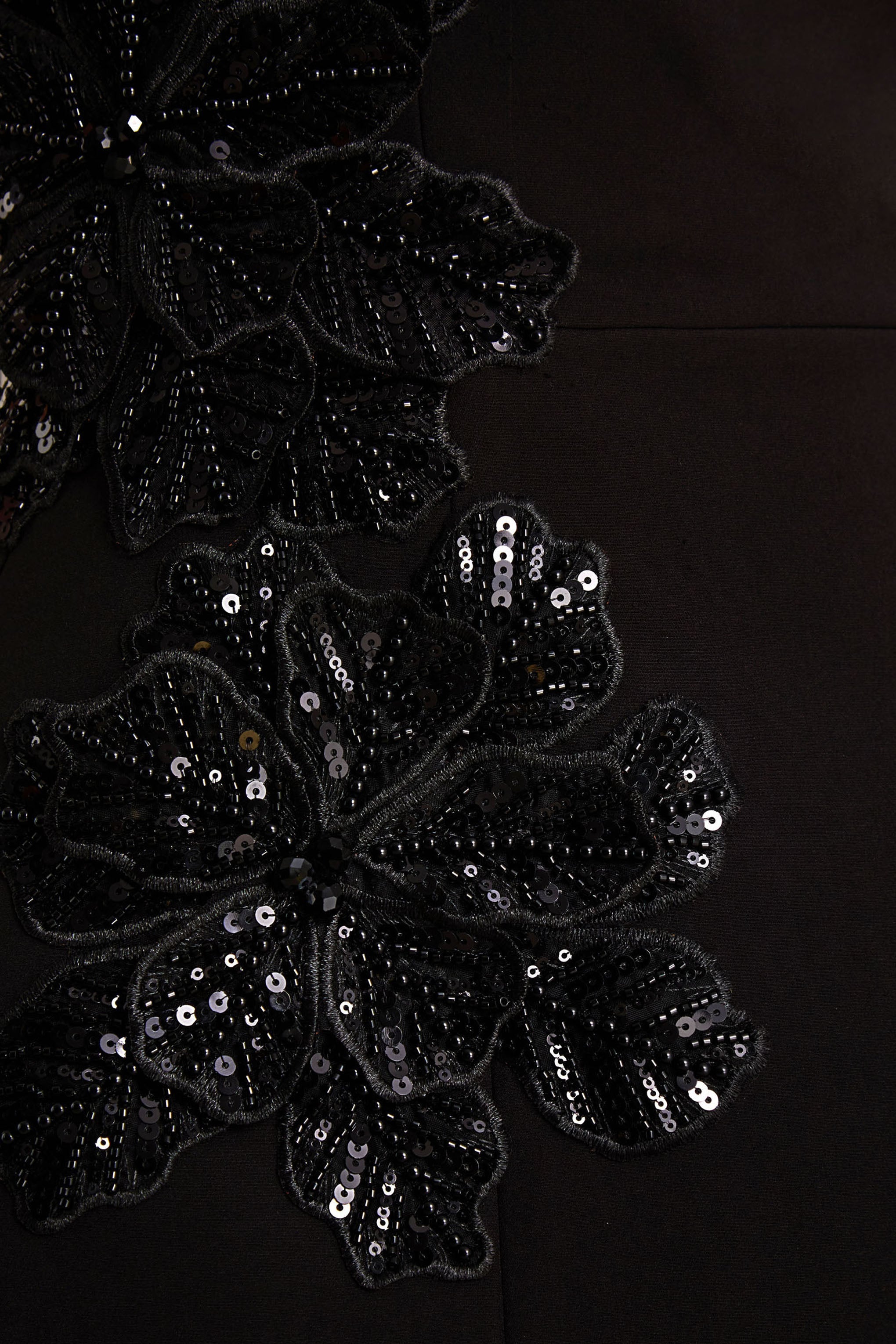 Lillian | Black Halter-Neck Mini Dress With Embellished Detailing