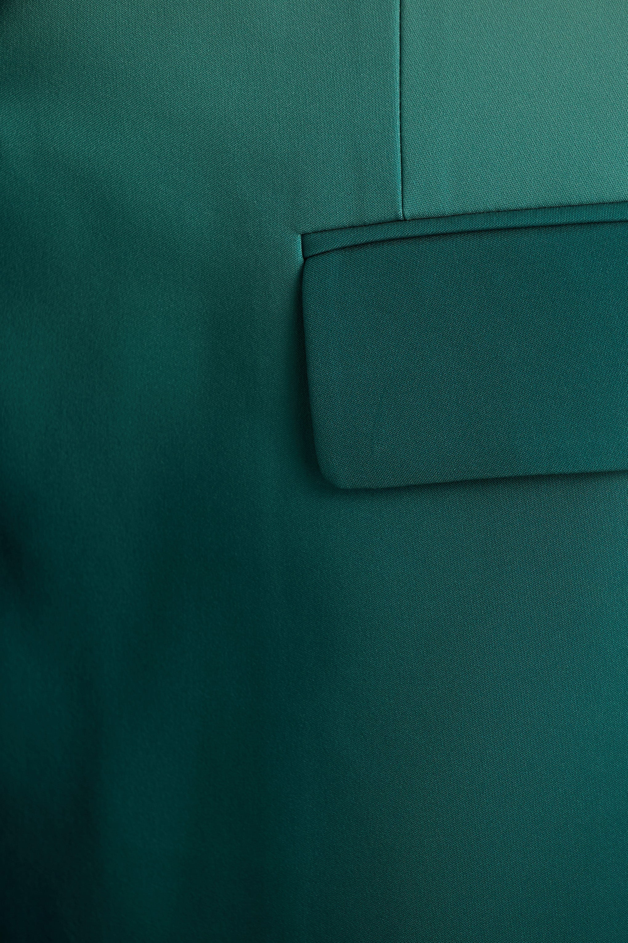 Enya | Emerald Ombre Plunge-Neck Satin Blazer