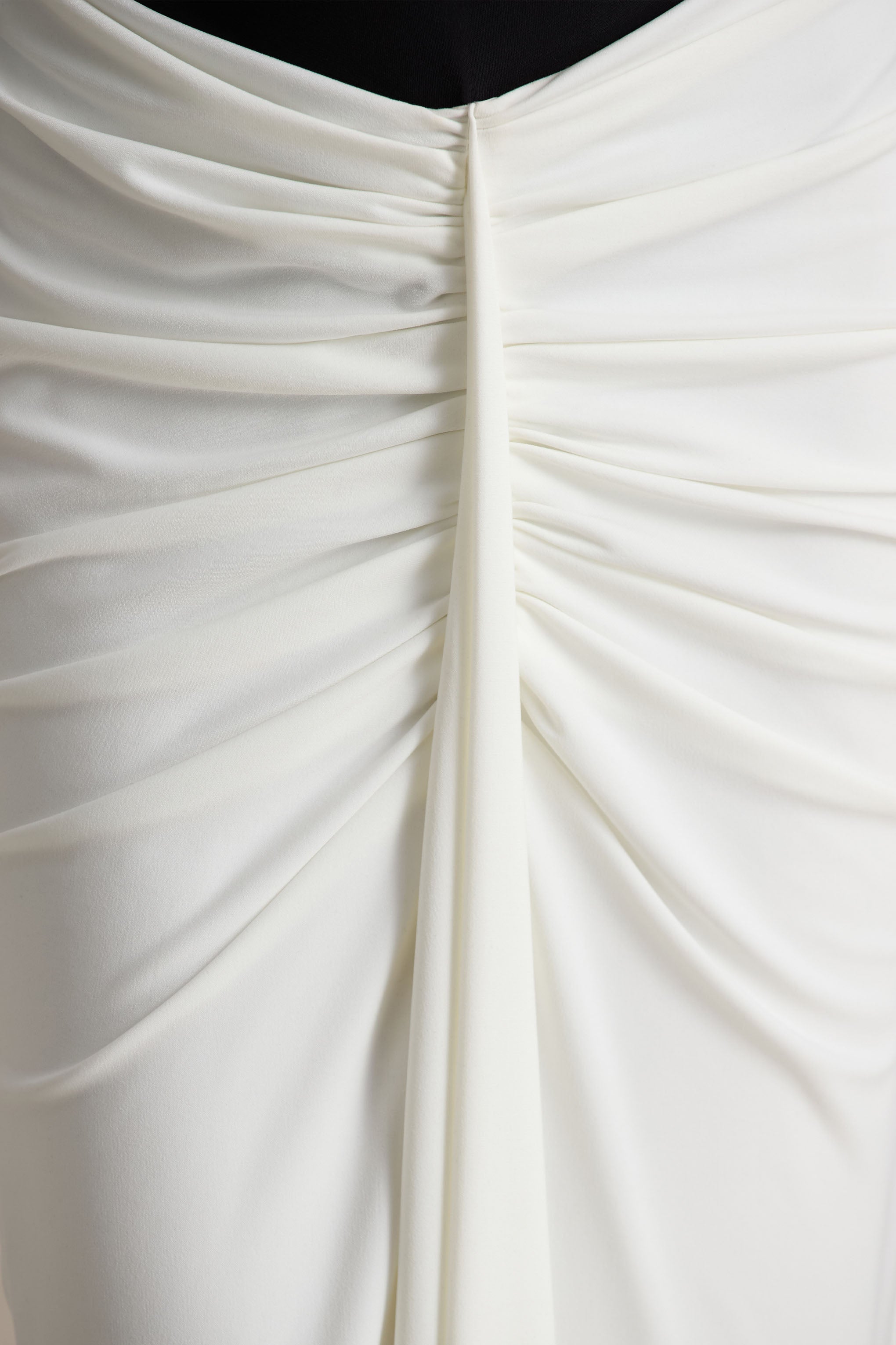 Matilda | Black And White Boat-Neck Maxi Dress With Ruched Detailing