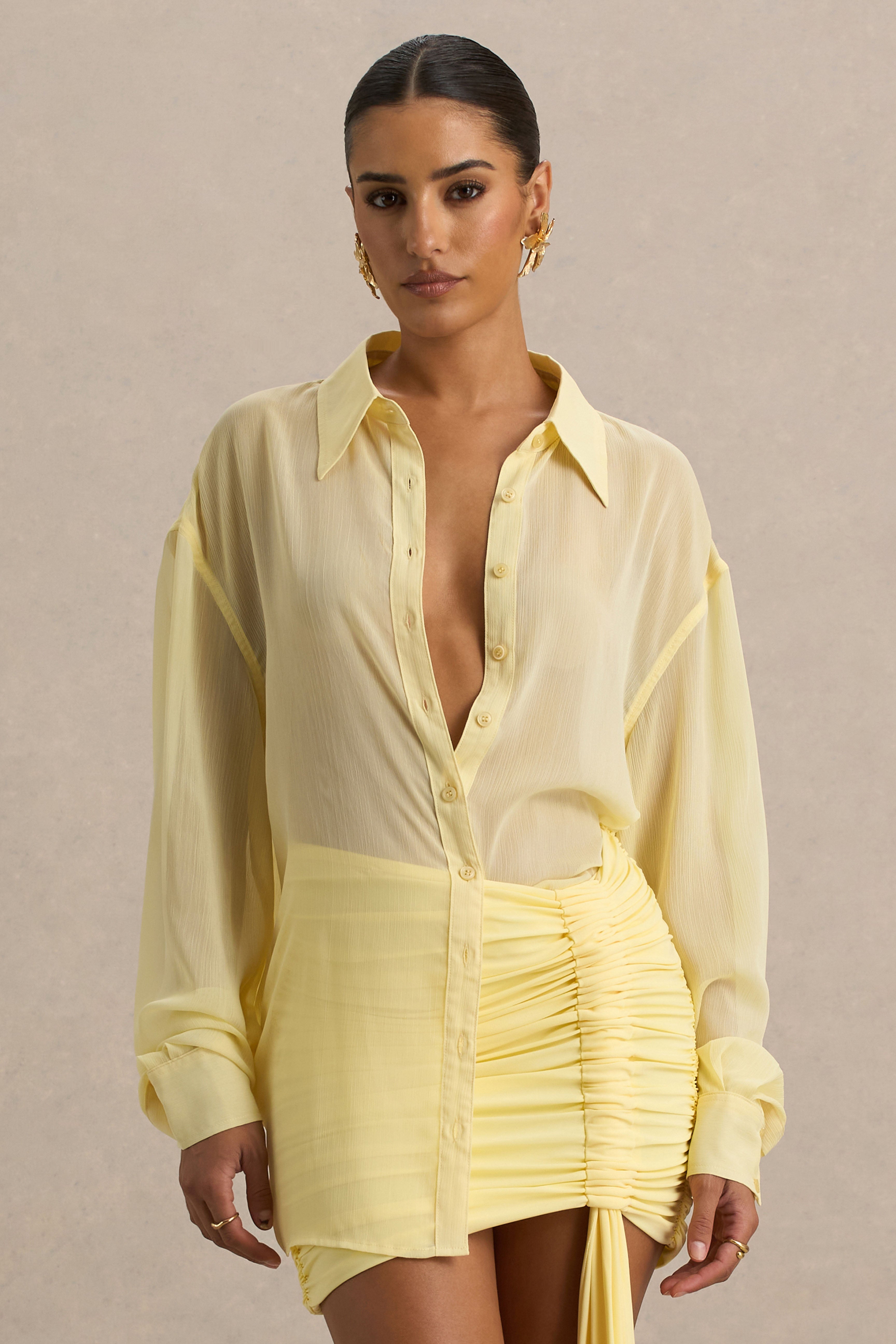 Zinna | Lemon Plunge-Neck Shirt