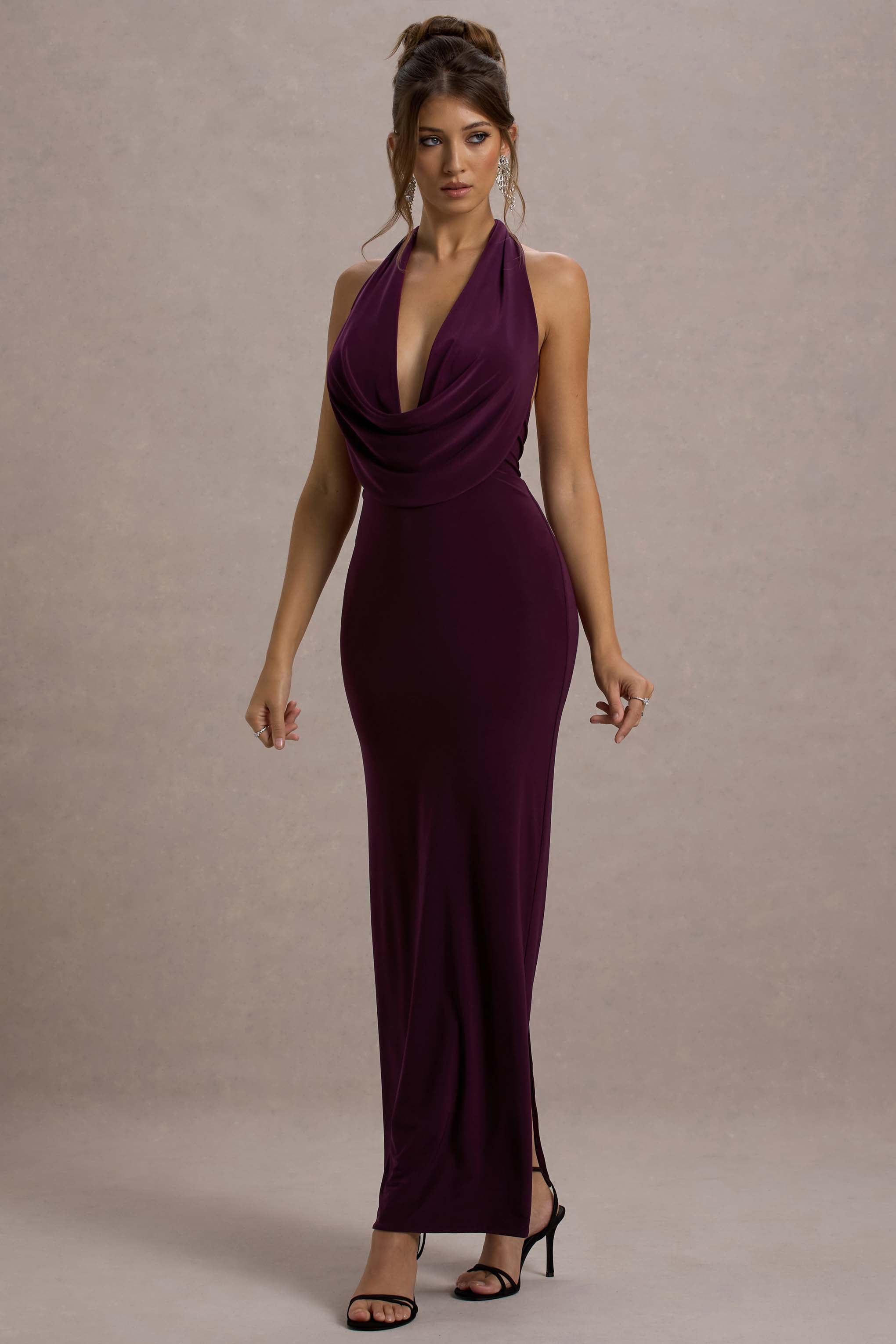 Edessa | Port Plunge-Neck Maxi Dress