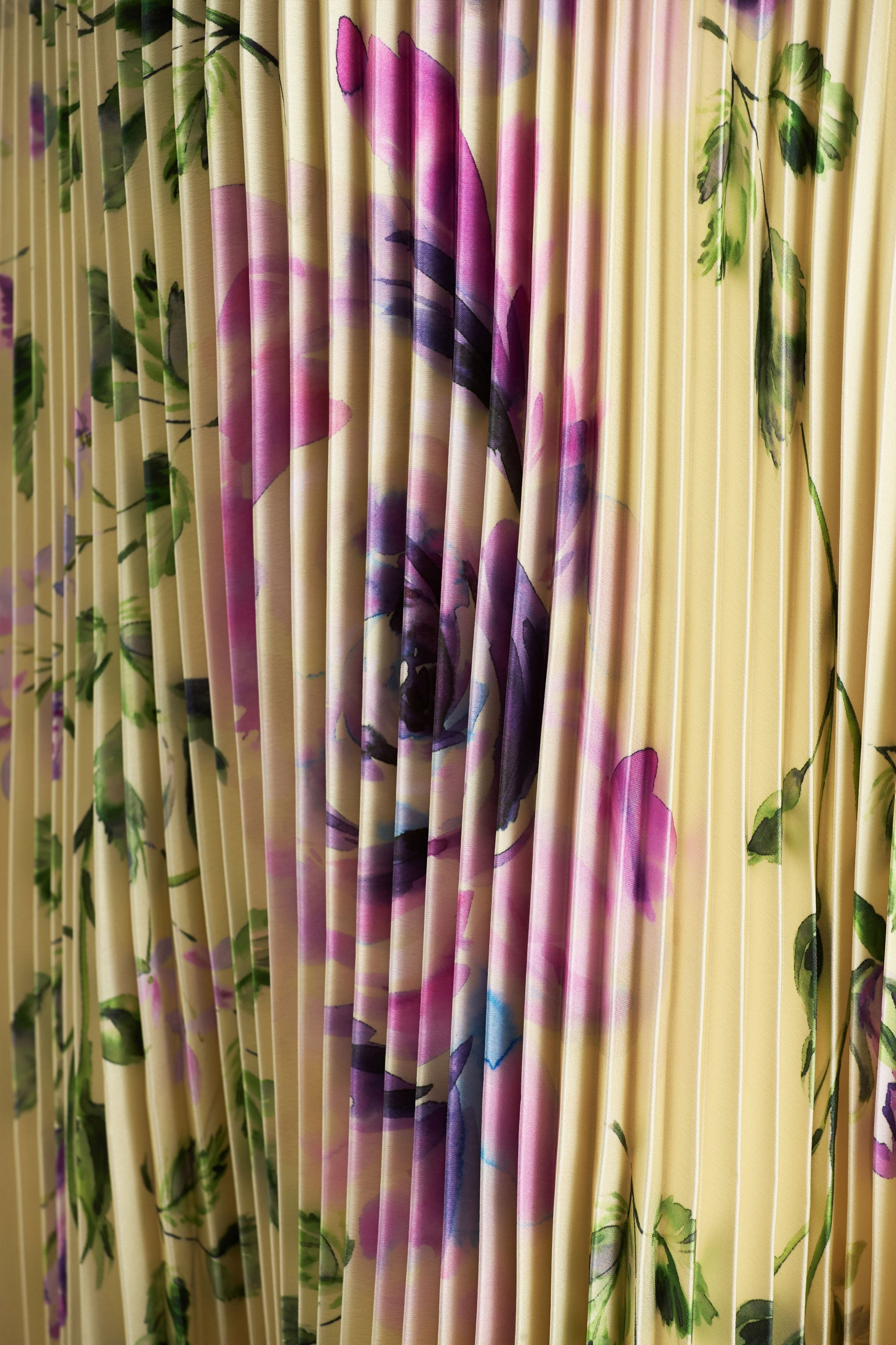 Bergamot | Lemon Rose Print Satin Sweetheart Maxi Dress