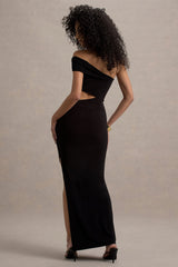 Milos | Black One-Shoulder Cut-Out Maxi Dress With Split