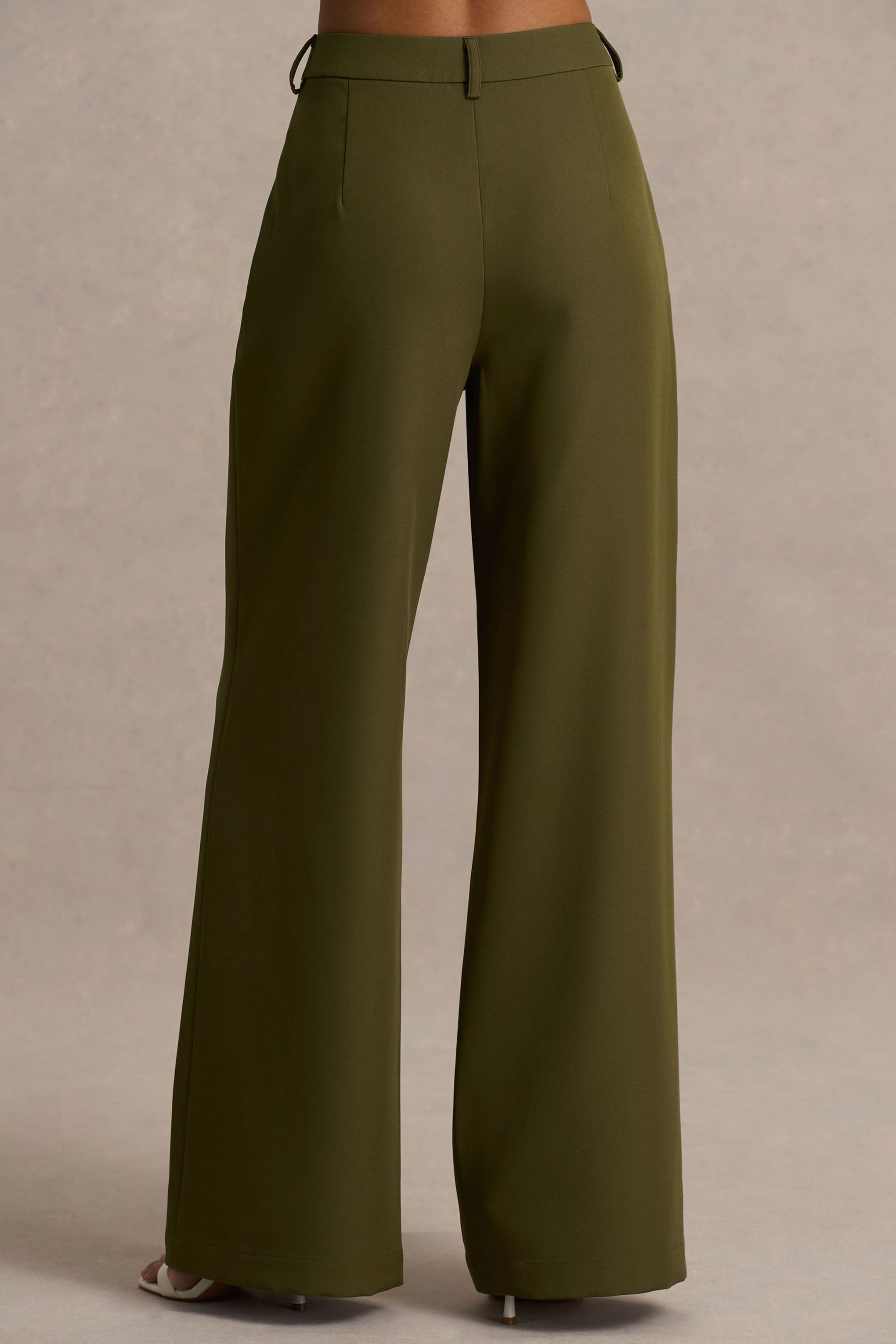 Silvia | Olive Straight-Leg Trousers