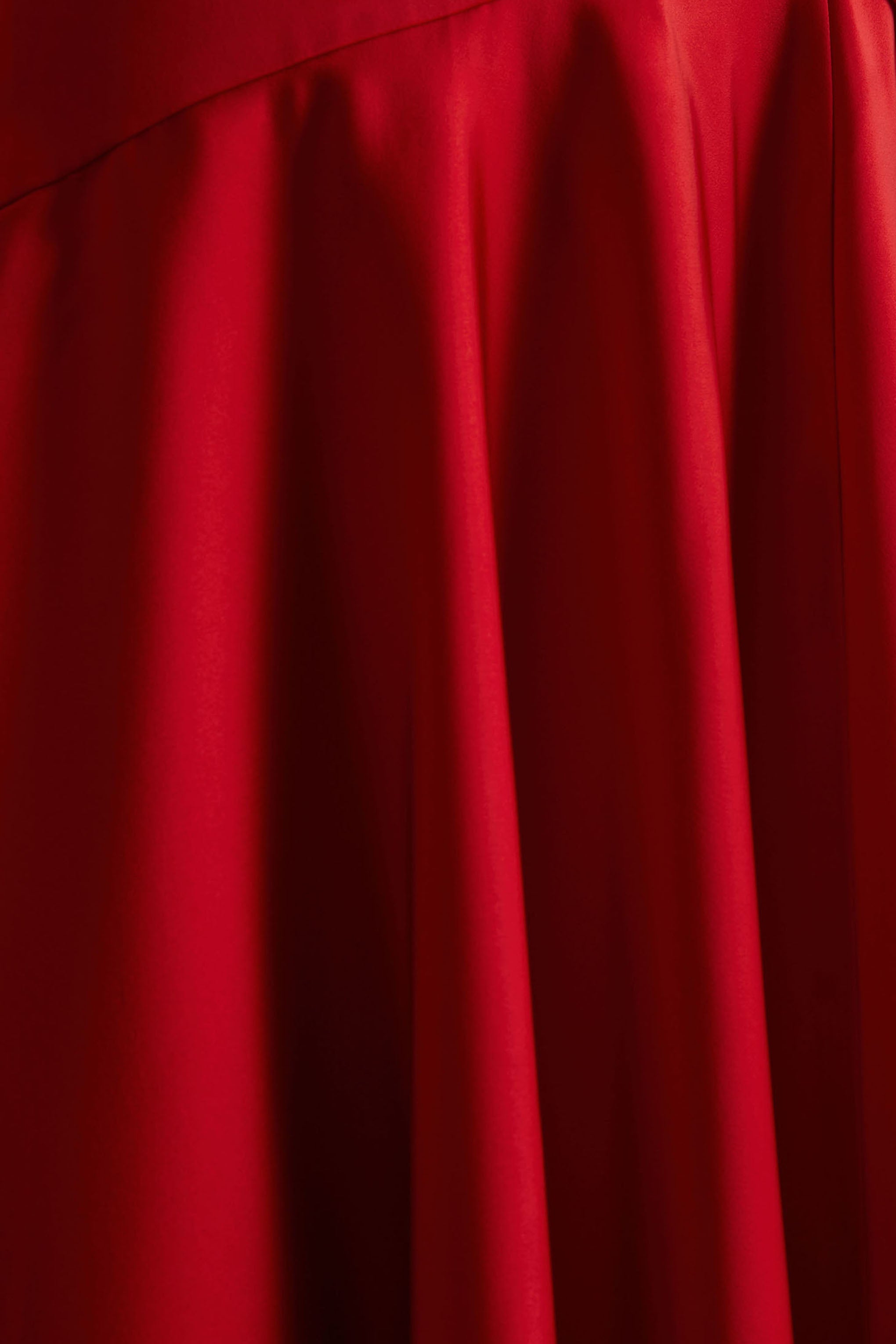 Luscious | Red High-Neck Maxi Dress With Drop-Waist And Bow Detail