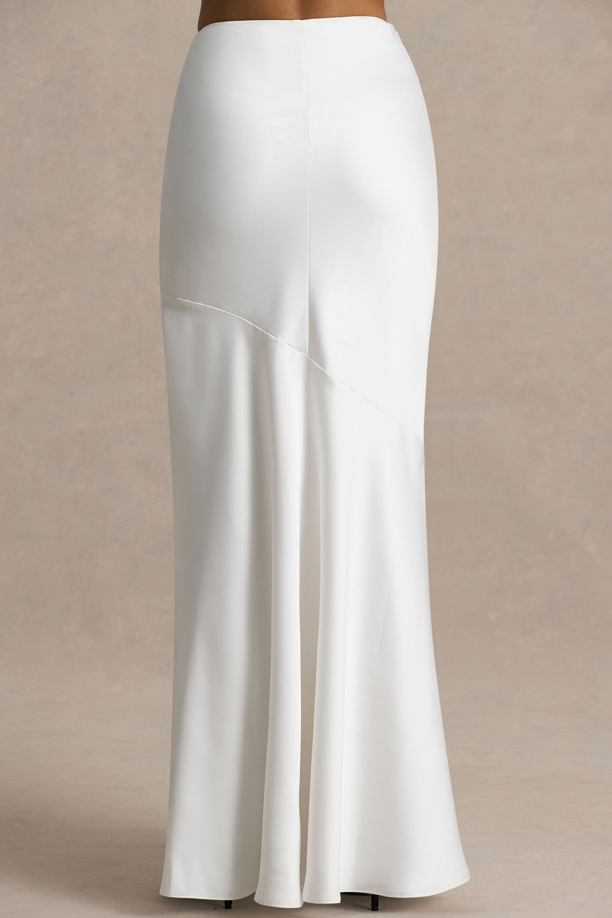 Lilah  | Cream Satin Maxi Skirt