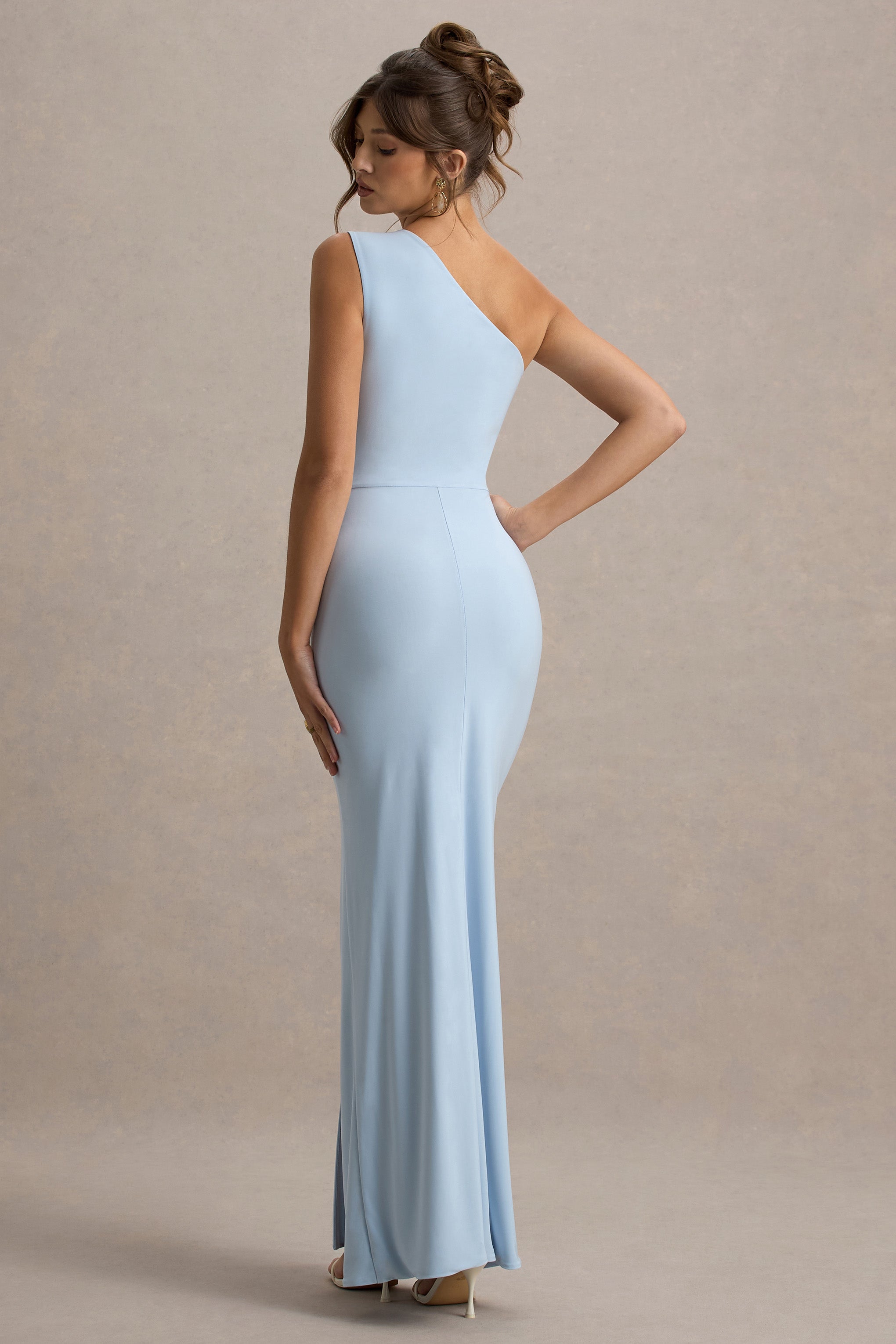 Galene | Powder Blue Asymmetric Wrap Maxi Dress