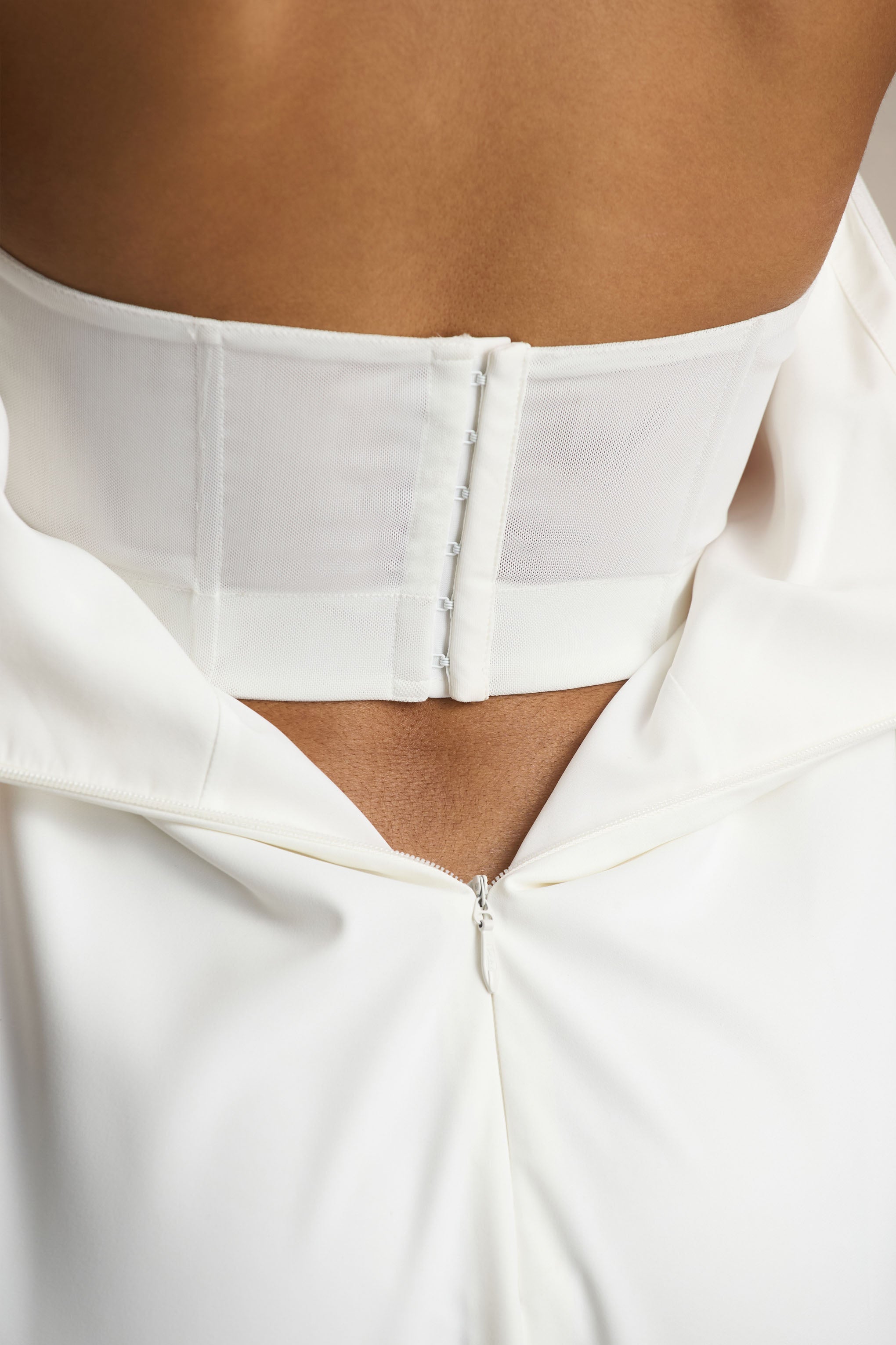 Breonna | Bright Pink Floral Placement Print Bandeau Maxi Dress